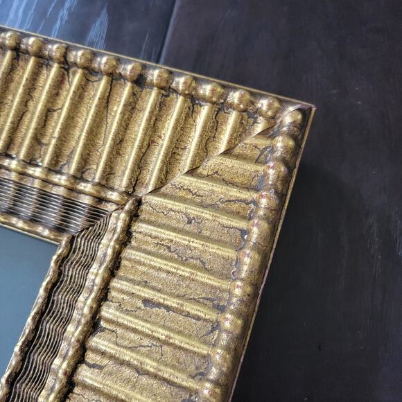 Vintage Sir Roger de Trumpington Brass Rubbing Art in Ornate Gold Frame 31x19 - Picture 15 of 16